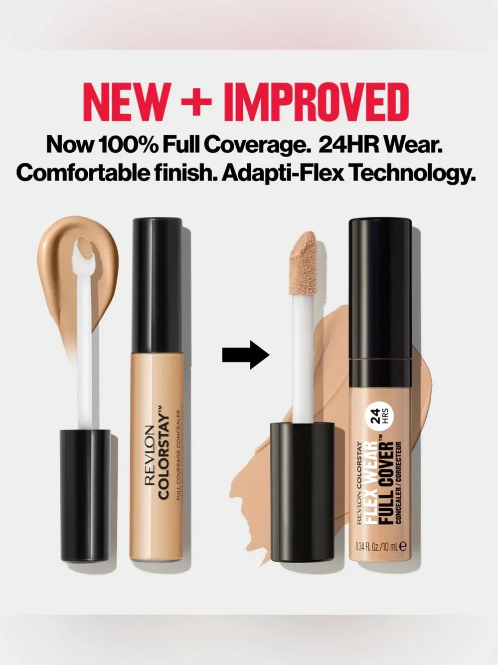 REVLON ColorStay Flex Wear Full Cover Concealer - 040 Medium, NEW
